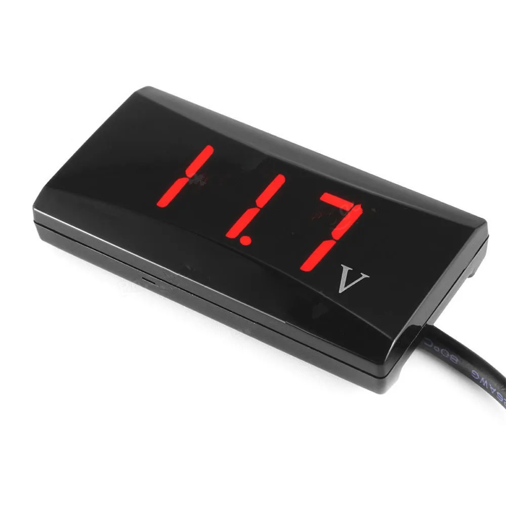 red 12V Digital LED Display Voltmeter Voltage Indicator Monitor Detector Volt Gauge Panel Meter For Car Motorcycle Accessories - Цвет: red