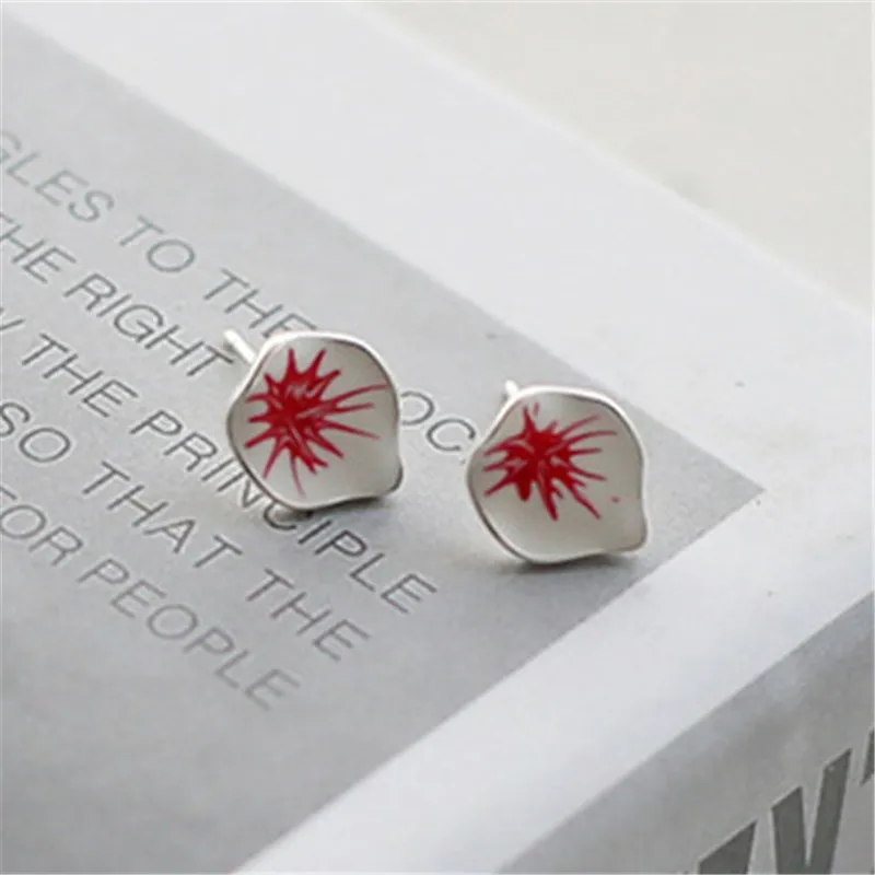 

925 sterling silver Stud earrings The cherry blossom petals Fashion women earrings jewelry wholesale