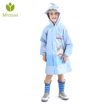 

Cute Cartoon Shark Waterproof Nylon Rain Coat Rainwear Rainsuit Kids Boy Children Girls Windproof Poncho Student Baby Raincoat