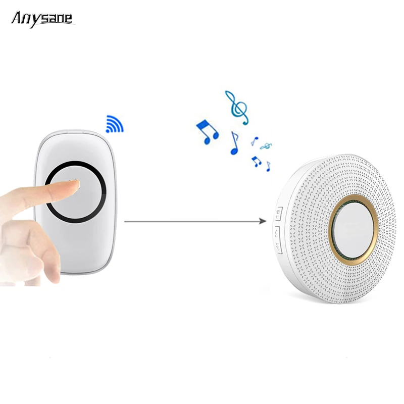 

New wireless doorbell door bell ring switch wireless remote control 300m audio jingle bell support 20 receivers 52 ringtone