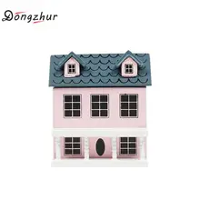 Dongzhur, модель маленького домика, мини 1:12, кукольный домик, аксессуары для куклы, игровой кукольный домик, зеленый светильник, розовый топ, прекрасная вилла, Прямая поставка
