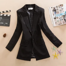 *#Best Price Suit jacket female spring and autumn new one buckle solid color black was thin casual fashion temperament commute OL small suit *#Best Price Suit jacket female spring and autumn new one buckle solid color black was thin casual fashion temperament commute OL small suit
