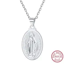 2019 lo más nuevo de Plata de Ley 925 collares de cruz de Jesús de plata pura 925 collares colgantes de plata cristiana para Mujeres Hombres collares de Dios(China)