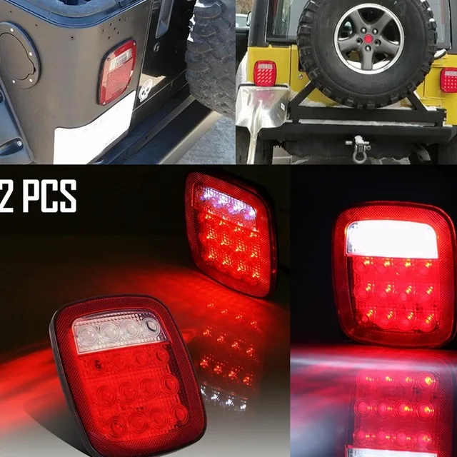 Красный/белый стоп-сигнал поворота резервный для Jeep TJ YJ CJ Грузовик Прицеп Лодка