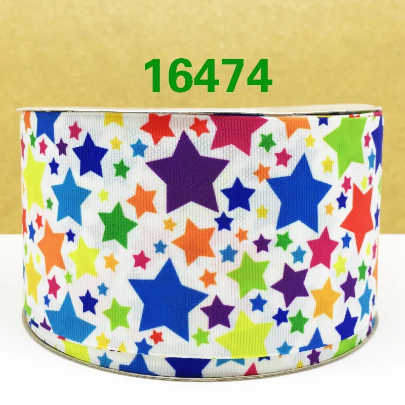 16474 50 ярдов в Размер Звезда лента напечатанная grosgrain лента 16474 - Цвет: 16474