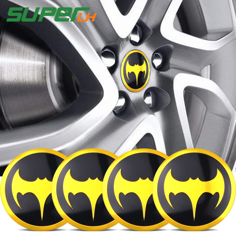 4 Pcs 3d Batman Ban Mobil Roda Kemudi Pusat Hub Cap Batman Logo
