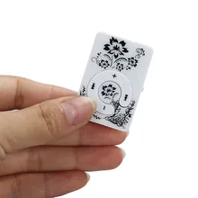 Мини Клип цветочным узором и пуговицами портативный MP3 плеер media высокий качественный игрок Поддержка Micro SD/TF карты#10