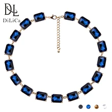 DiLiCa, женское Винтажное колье, ожерелье из акрилового стекла, сплав, массивный чокер ошейник нагрудник, массивное ожерелье для девушек, вечерние ювелирные изделия