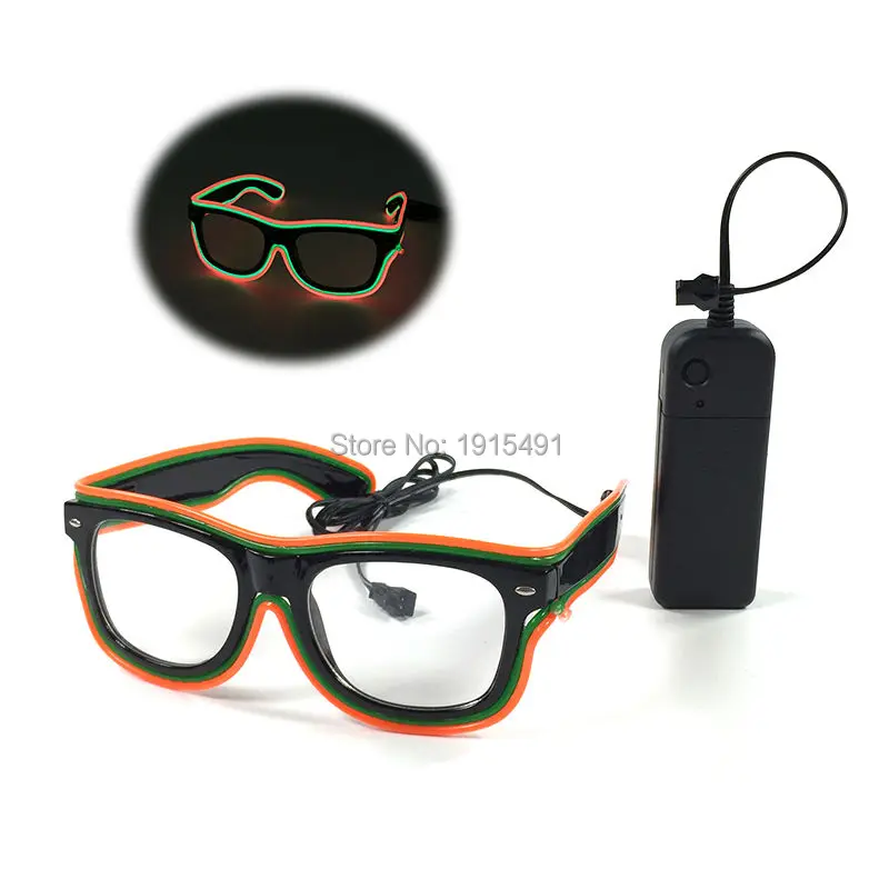 Hot Sales!Party Supplies Twin Color Mixed Glittery EL wire Sunglasses Holiday Lighting Blink Led Neon Glasses for Fashion Show Hot Sales!Party Supplies Twin Color Mixed Glittery EL wire Sunglasses Holiday Lighting Blink Led Neon Glasses for Fashion Show