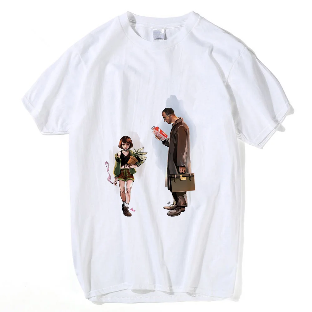 

Classic French Movie LEON The Professional T shirt Men Women Short Sleeve Leon Matilda Cartoon T-shirt 100% cotton Top Tees 3XL