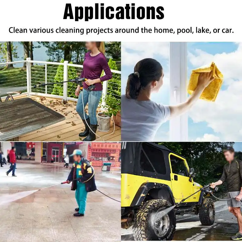 Najtaniej Profesjonalne 20V 320PSI 4000mA bezprzewodowa myjnia samochodowa wysokociśnieniowa automatyczna pralka elektryczne czyste pistolety urządzenie wąż pojazdu