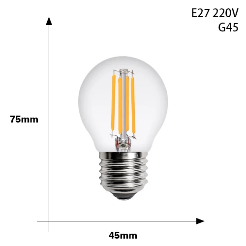 E27 светодиодный Эдисон лампы E14 светодиодный светильник 2W 4W 6W 8W 220V ретро лампы Винтаж Свеча светильник C35 C35L A60 G45 Bombillas светодиодный светильник лампочка - Испускаемый цвет: G45