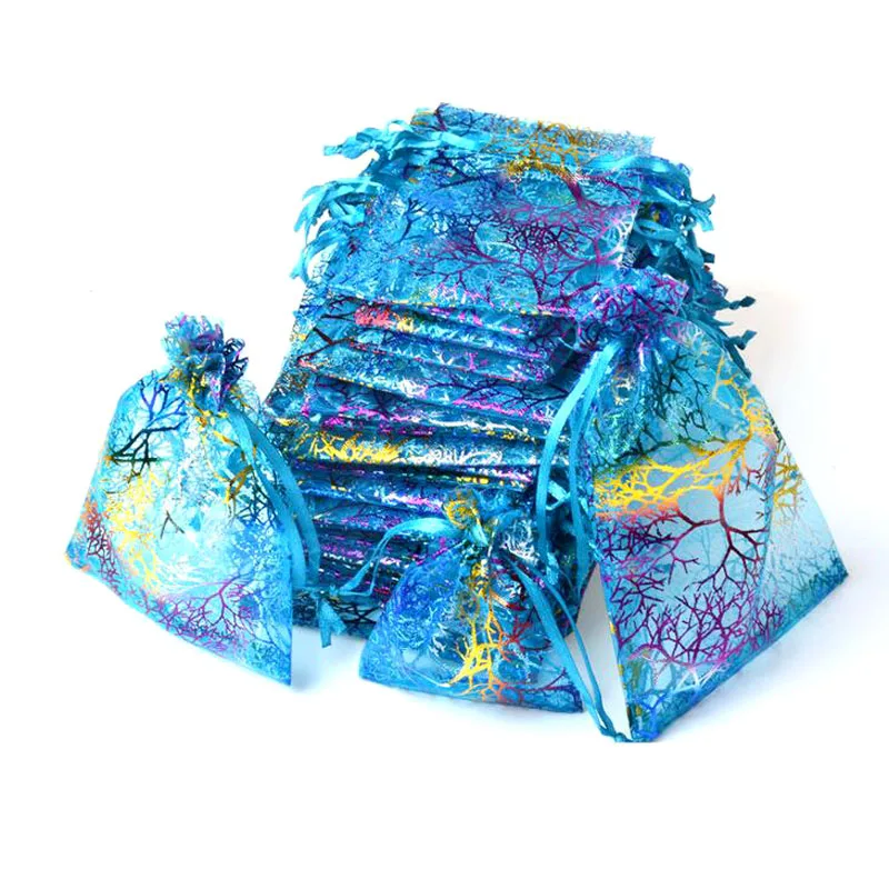 

100pcs/lot Party Organza Gift Bags Jewelry Bag Candy Pouch Favor Bags for Wedding Festive Party Supplies Candy pettegolezzi