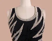 BLINGSTORY New Summer Beaded Embroidery Sequin Gauze Summer casual Black Dress vestidos feminina Dropshipping KR3078-5