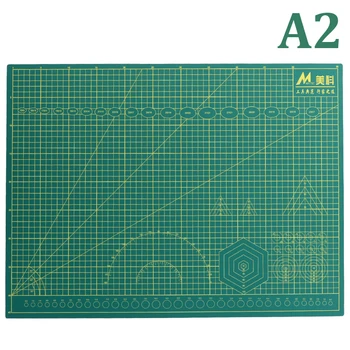 

A2 PVC Cutting Mat Patchwork Cut Pad Tools Board Double-sided Self-healing Knife Carving Mat (Green/Pink)