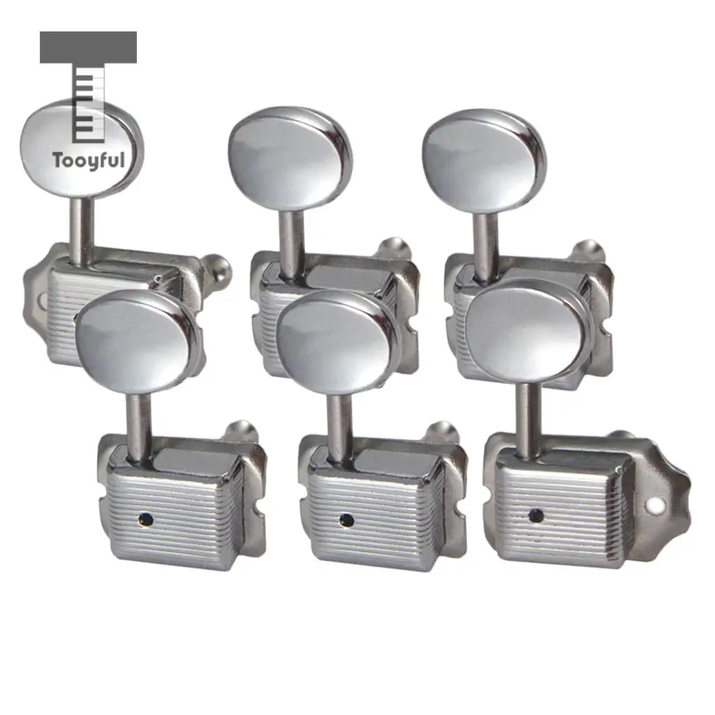 Tooyful Machine Heads Round Button Tuner String Tuning Peg for Guitar Accs 6R