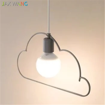 

JW_pendant Lights Cartoon Warm Cloud Minimalist LED Lamps for Living Room Dining Bedroom Girl Children Kids Room Iron Lighting