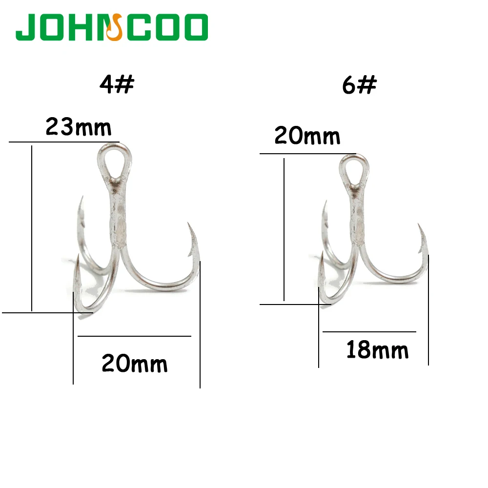 JOHNCOO Super Strong Tank Triple Fishing Hook Treble Hooks Sharp Hooks