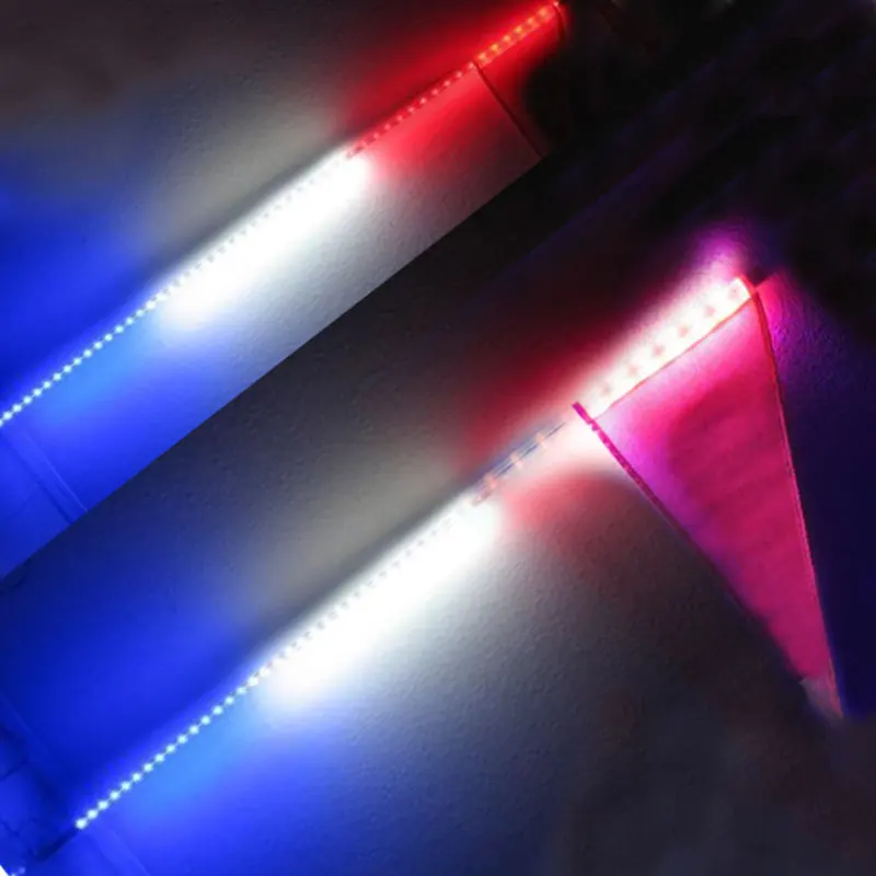 2Pcs 4 Feet Quick Release ATV UTV LED Light Whip with Flag Red Blue White