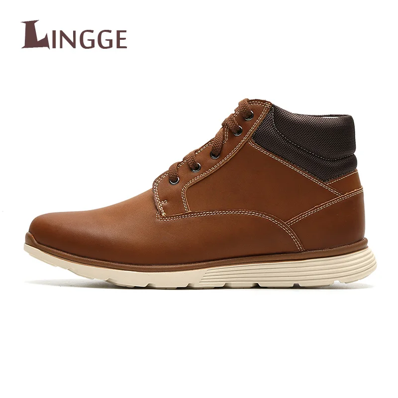 

2018 Spring Autumn Genuine Leather Men Boots British Style Fashion Ankle Boots Lace-up Soft Leather Casual Shoes For Men