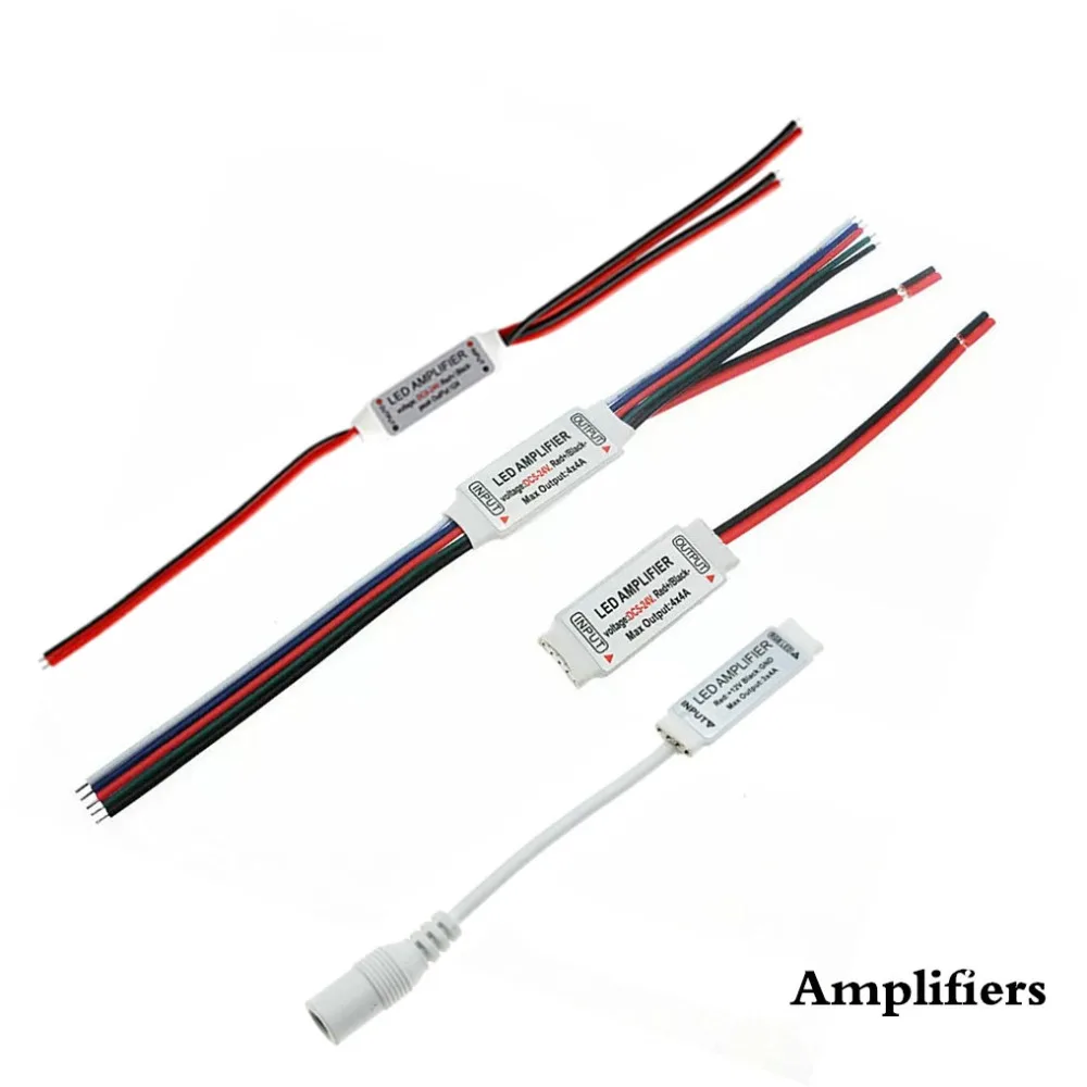 

DC12V DC5V-24V 4Pin Mini RGB LED Strip Amplifer 3*4A Single Color LED Amplifier for LED Strip Power Repeater Console Controller