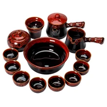 Креативная винтажная печь цвет керамический чайный сервиз ледяная, с трещинами чайник банка ярмарка чашка ситечко чайный набор для чистки офиса кунг-фу чайный сервиз, кружка для вина