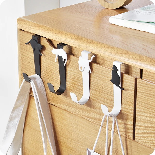1pcs Cat design over door hook Clothes Bag coat hanger key holder rack