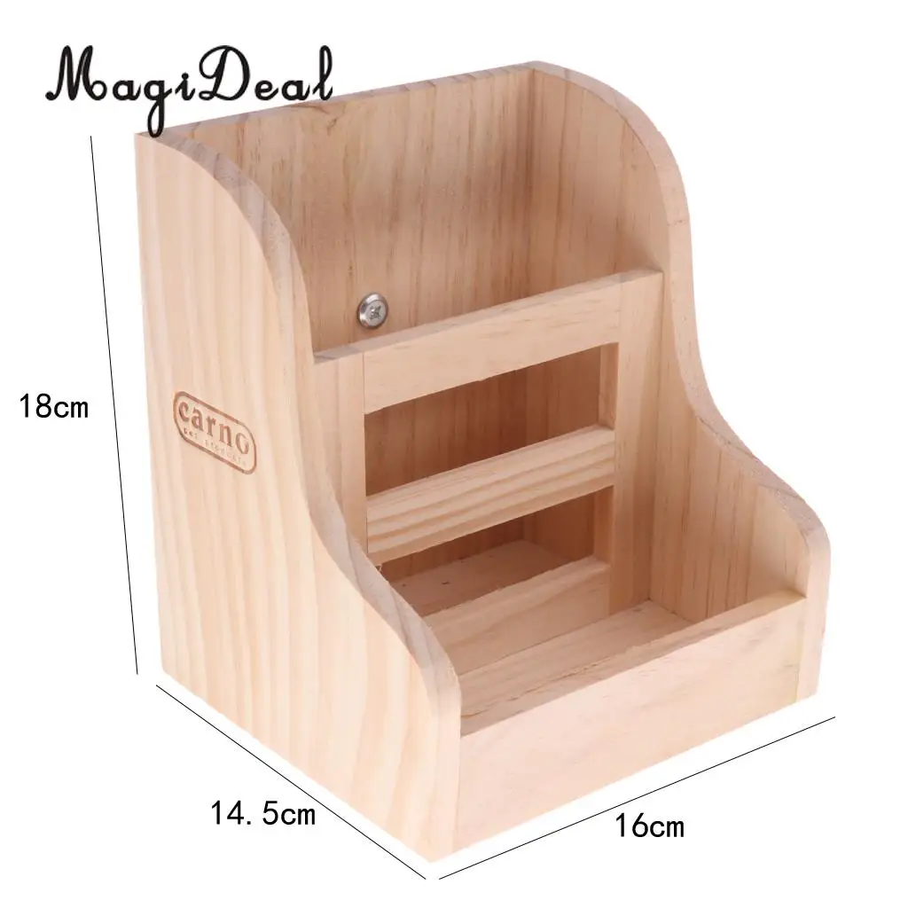 MagiDeal 2-in-1 Functional New Small Pet Rabbits Guinea Pig Wooden Rack Feeder Hay Grass Nesting Holder Small Animals Toy
