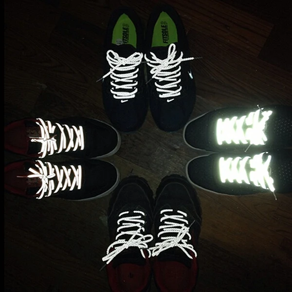 

1 Pair 125cm/49" Reflective Rope Halloween Shoelaces Running Cycling Visible Safety Shoelace Round Shoestrings Four Colors