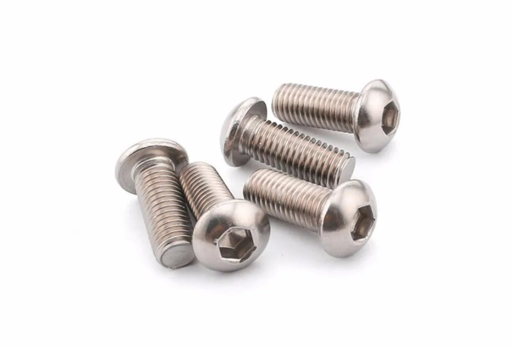 

100PCS M2.5 Stainless Steel Allen Button Dome Head Screw Round Head Bolts Mushroom Head Bolt M2.5*20/22/25/30mm