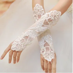 Free Shipping Korean Bride Wedding Gloves Bridal Lace Spring Wedding Gloves Long Special Occasion Gloves for Prom Party In Stock