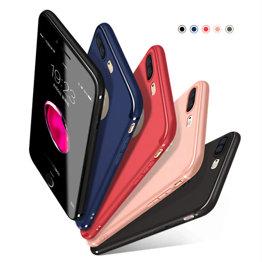 

Case For iPhone 6 6S 7 Plus 5 5S SE Candy Colors Soft TPU Silicon Phone Cases For iPhone 6 Plus 5 5S 7 Plus With Logo Window