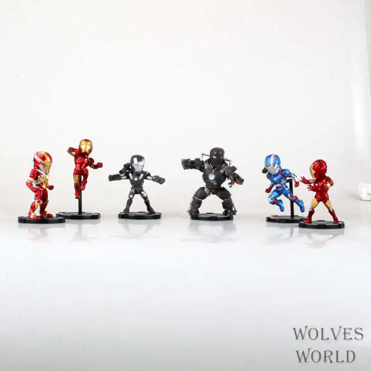 Iron Man 3 Action Figure 6 Parts  Sets Mini Iron Man Model Dolls Decoration Pvc Collection Figurine Toys for Gifts 8cm