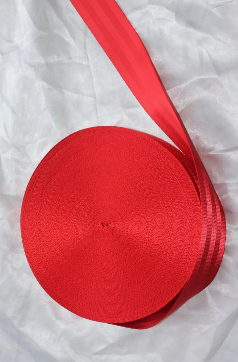 30 meter Roll Seat Belt bing Safety Strap Red Color 48mm Wide 5 Bars