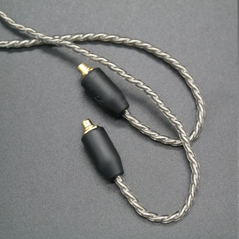 PIZEN-High-Quality-3-5mm-4-cell-Single-Crystal-Copper-Plated-Silver-Cable-Earphone-Upgrade-MMCX