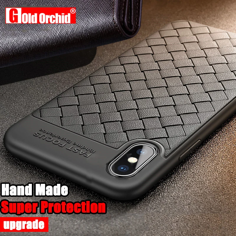 

Gold Orchid Luxury Ultra Thin Soft TPU Cases For iPhone 7 8 6 6s Plus X Cover Weave Striae Phone Case For iPhone X 8 7 6 6s Case