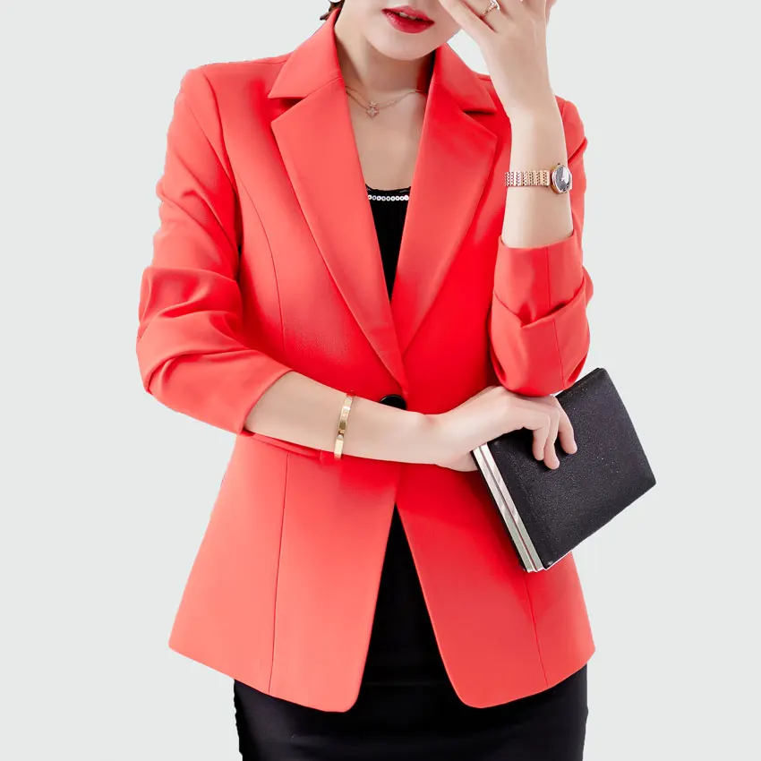 

Ladies Red Jackets And Blazers New Arrival Autumn 2018 Office Blazers For Women Single Button Suit Women Formal Jackets