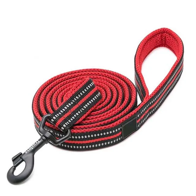 Truelove Soft mesh Nylon Dog Leash Double Trickness Running Reflective safe Walking Training Pet Dog Lead leash Stock 200cm hot - Цвет: Red