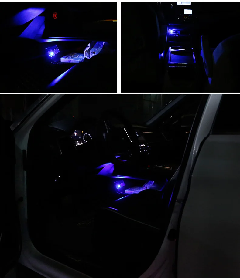 USB LED mini Wireless Car Interior Lighting Kit car styling interior decoration Atmosphere light white blue pink (15)