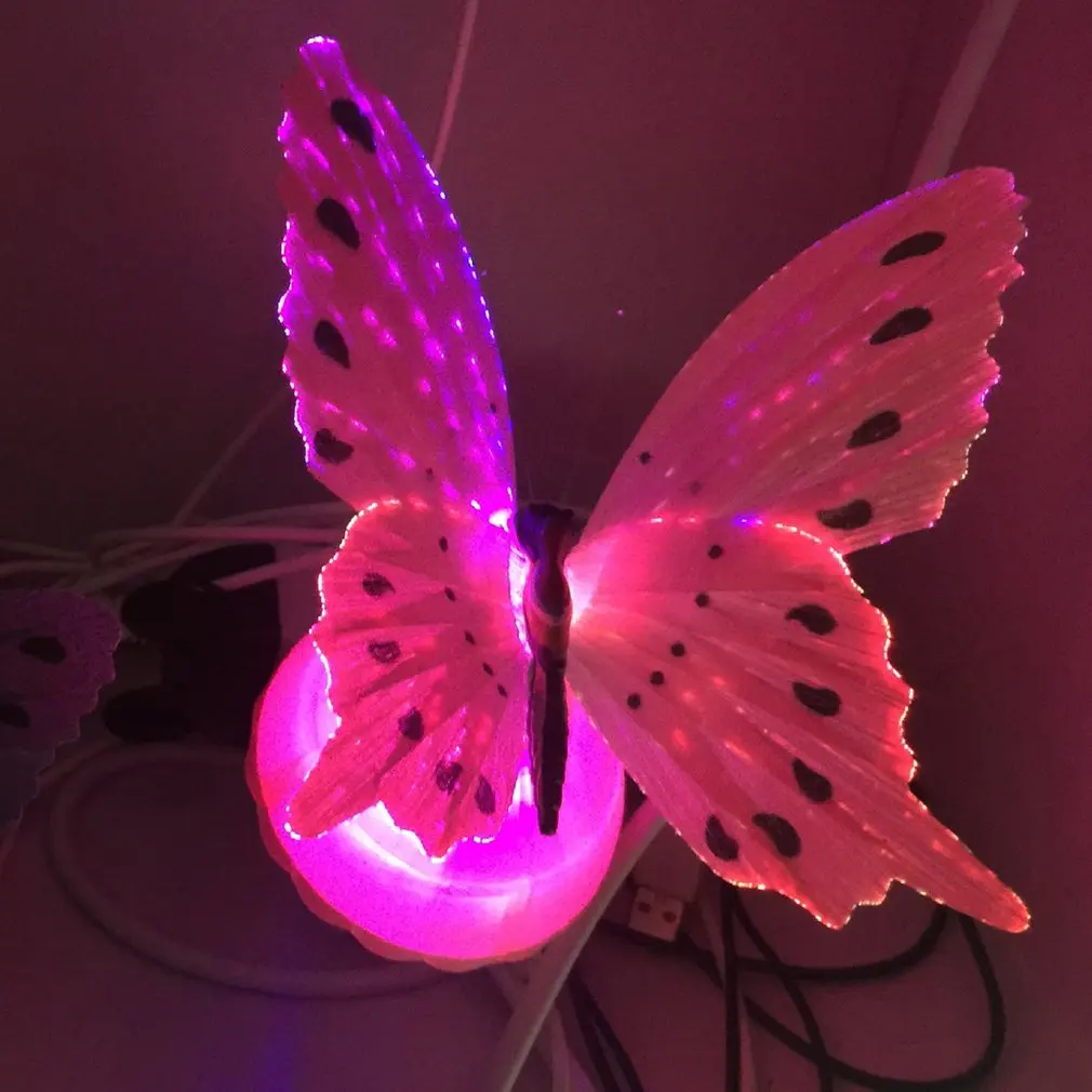 

New Butterfly Light Night Light Fire Tree Silver Flower PVC Cover Lamp Decorative Table Lamp Bedroom Bedside Lamp PVC Light