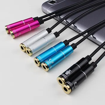 

High Quality 3.5mm Jack Headphone+Mic Audio Splitter Gold-Plated Aux Extension Adapter Cable Cord for Computer PC Microphone