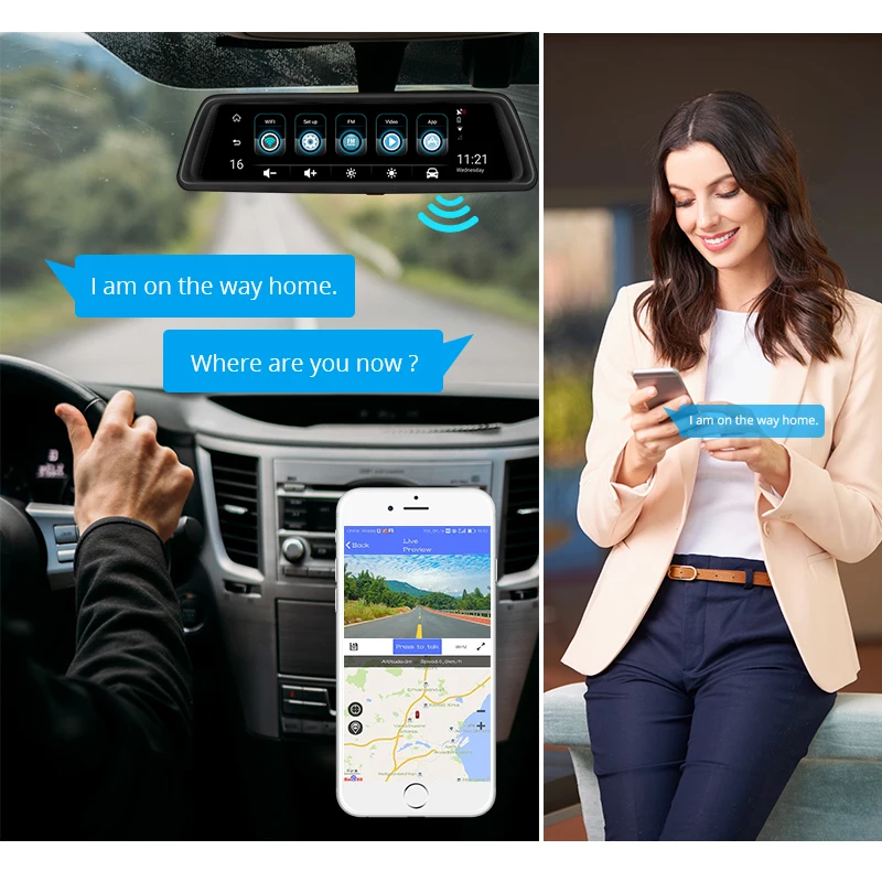 Phisung V9 Plus 4CH камера s объектив 10 &quotAndroid Navi Автомобильная с gps зеркалом заднего вида