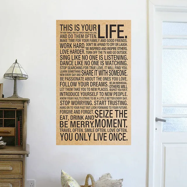 World Popular Quote This Is Your Life Vintage Poster Painting New This Is Your Life Quote Poster World Popular Quote This Is Your Life Vintage Poster Painting New This Is Your Life Quote Poster