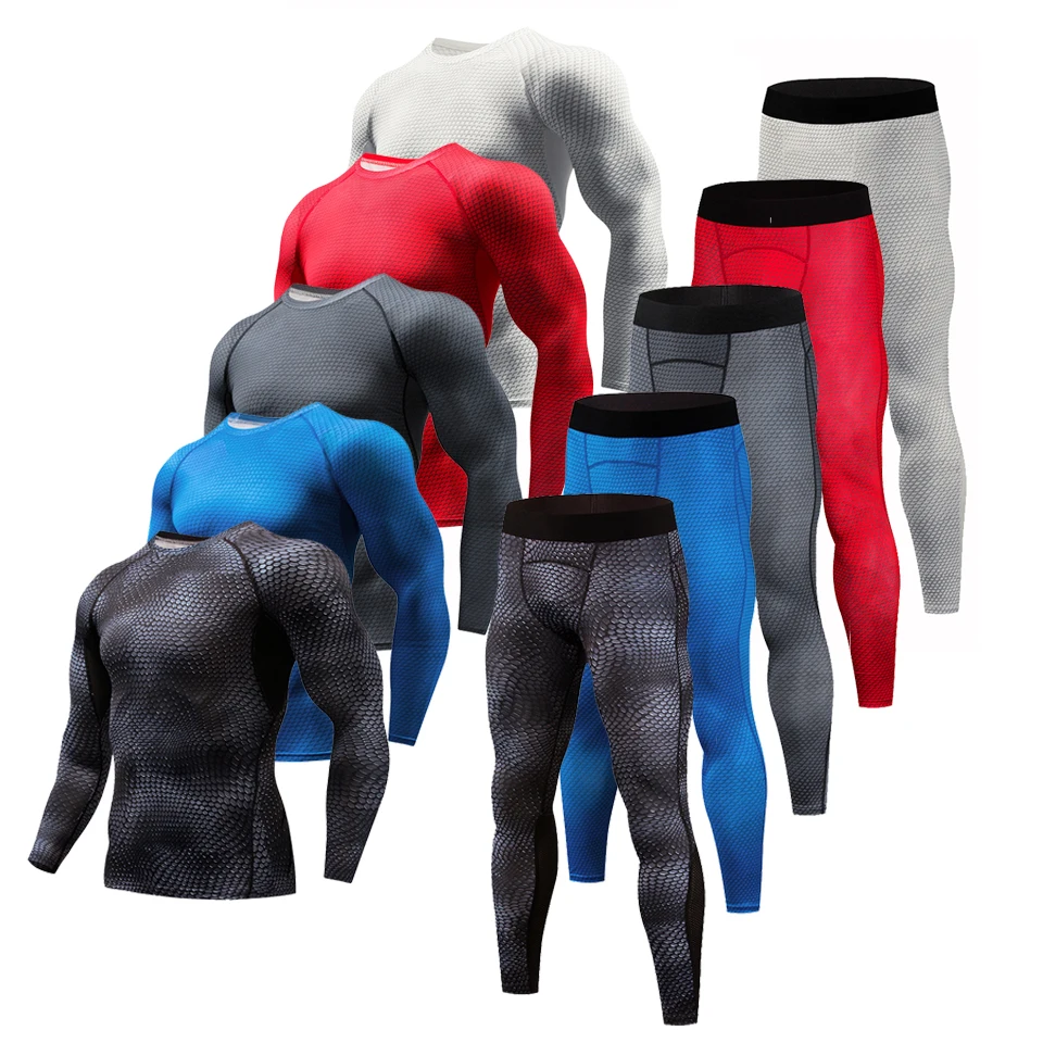 

MMA Fitness Running Shirt Men Rashguard sportswear Male Long Sleeve Gym T-Shirt Brand Bodybuilding Men snake Print 3D T Shirt
