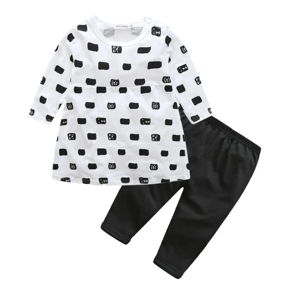 

Fashion Sumer Baby Kids Cute T-shirt pants baby Clothes Sets Autumn Skirt Girls Outfit Dress Leggings 2 pcs