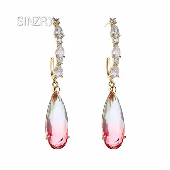 

SINZRY 2019 cubic zirconia waterdrop elegant dangle earrings creative party earrings fashion bridal jewelry gfit