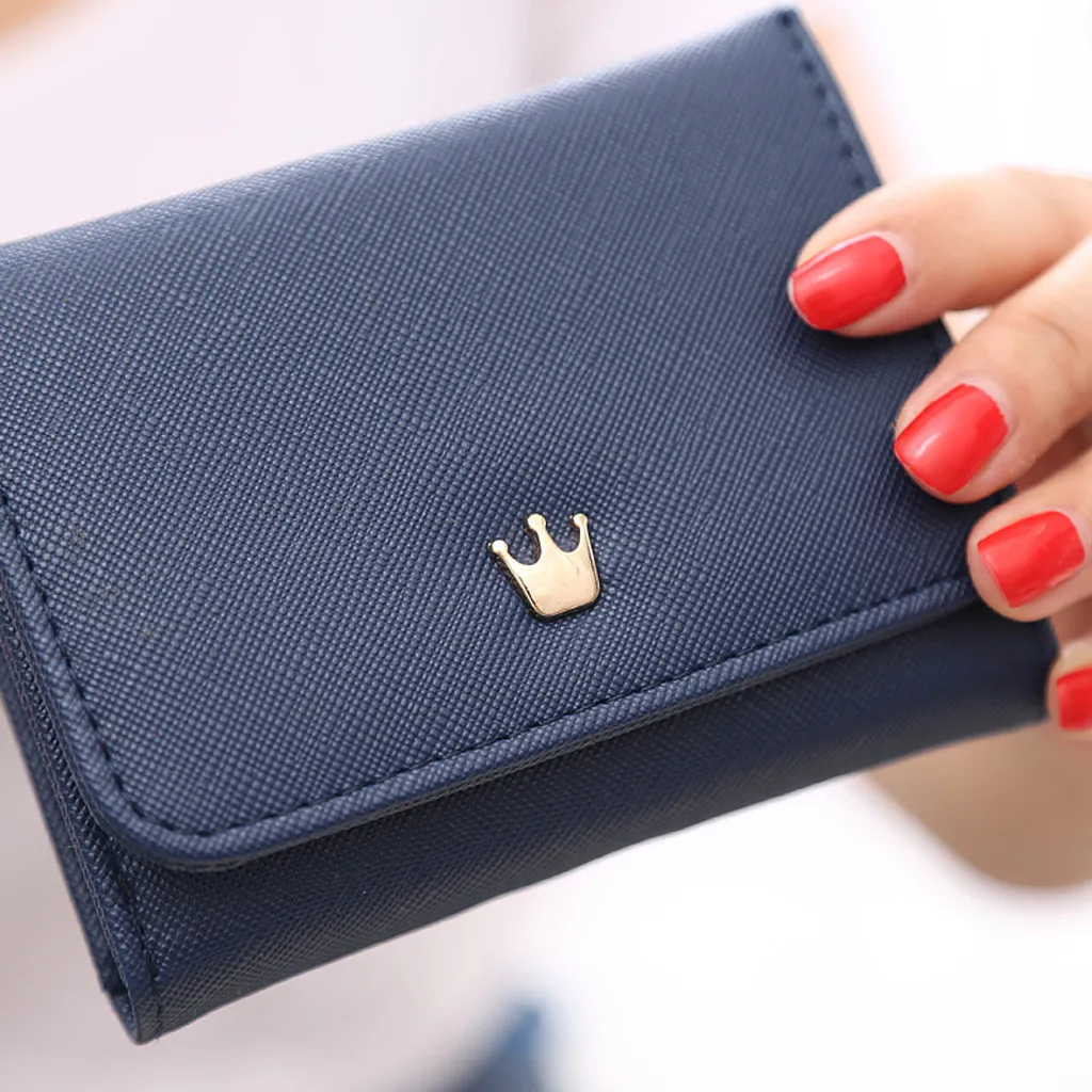 Wallet Women 2019 Lady Short Women Wallets Crown Decorated Mini Money Purses Small Fold PU Leather Female Coin Purse Card Holder Wallet Women 2019 Lady Short Women Wallets Crown Decorated Mini Money Purses Small Fold PU Leather Female Coin Purse Card Holder