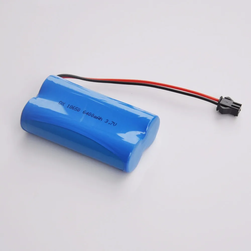 

1-2PCS 3.7V Rechargeable 18650 Battery Li-ion cell 6400mah SM plug for T10 Boat Fish Finder Bait Hook Boat Carp Fishing Boat