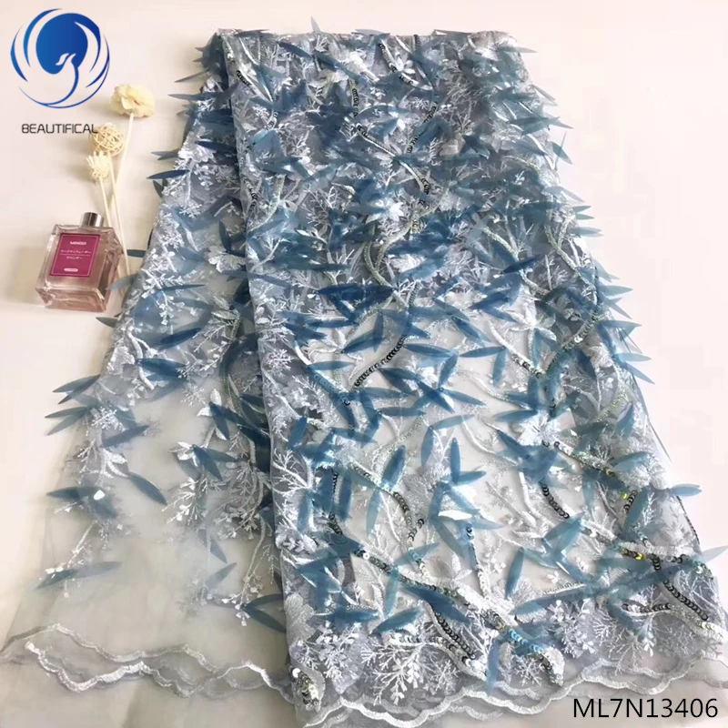 

BEAUTIFICAL embroidery sequin lace fabric African lace fabrics net lace fabric with sequins 5 yards/lot hot ML7N134