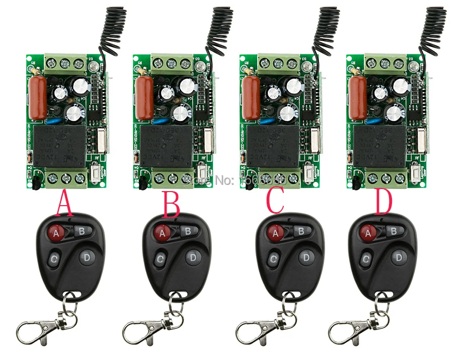 

Remote Control Switch AC220V 1CH Lighting teleswitch LED Lamp ON OFF Remote Controller 4Receiver 4Transmitter 315/433 Learn Code